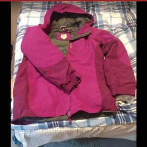 Girls Lands End Dark Pink/Purple Winter Jacket Size Large 14